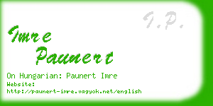 imre paunert business card